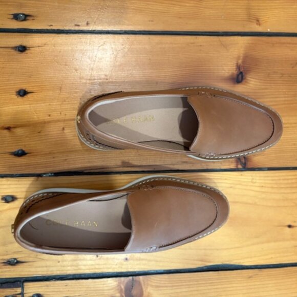 Cole Haan Women's 7.5B PRE-OWNED CARAMEL ORIGINAL Grand Platform Venetian Loafer - Picture 5 of 7